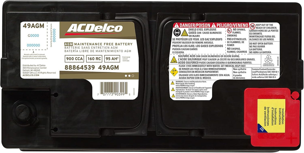 ACDelco Gold 49AGM BCI Group 49 Battery S6126