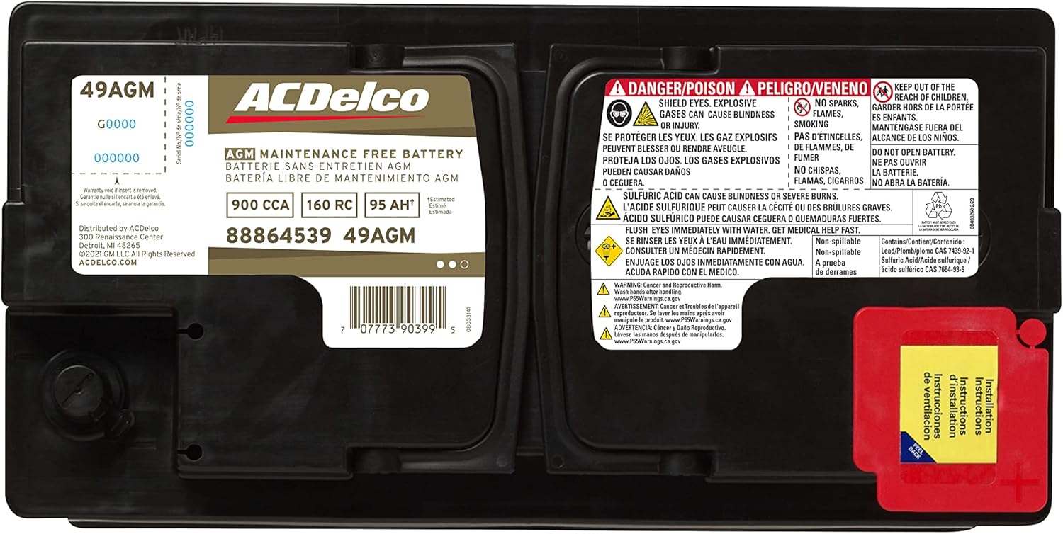 ACDelco Gold 49AGM BCI Group 49 Battery S6126