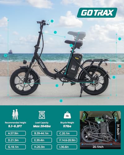 Gotrax 16" Folding Electric Bike, 28-Mile Range, 500W Peak, Removable Battery Y5716