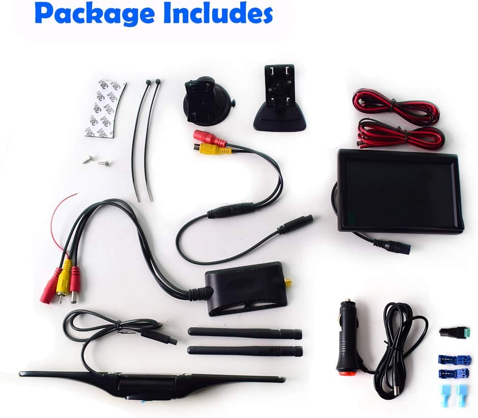 Wireless Backup Camera Monitor with License Plate Camera for Truck RV Trailer Z9965