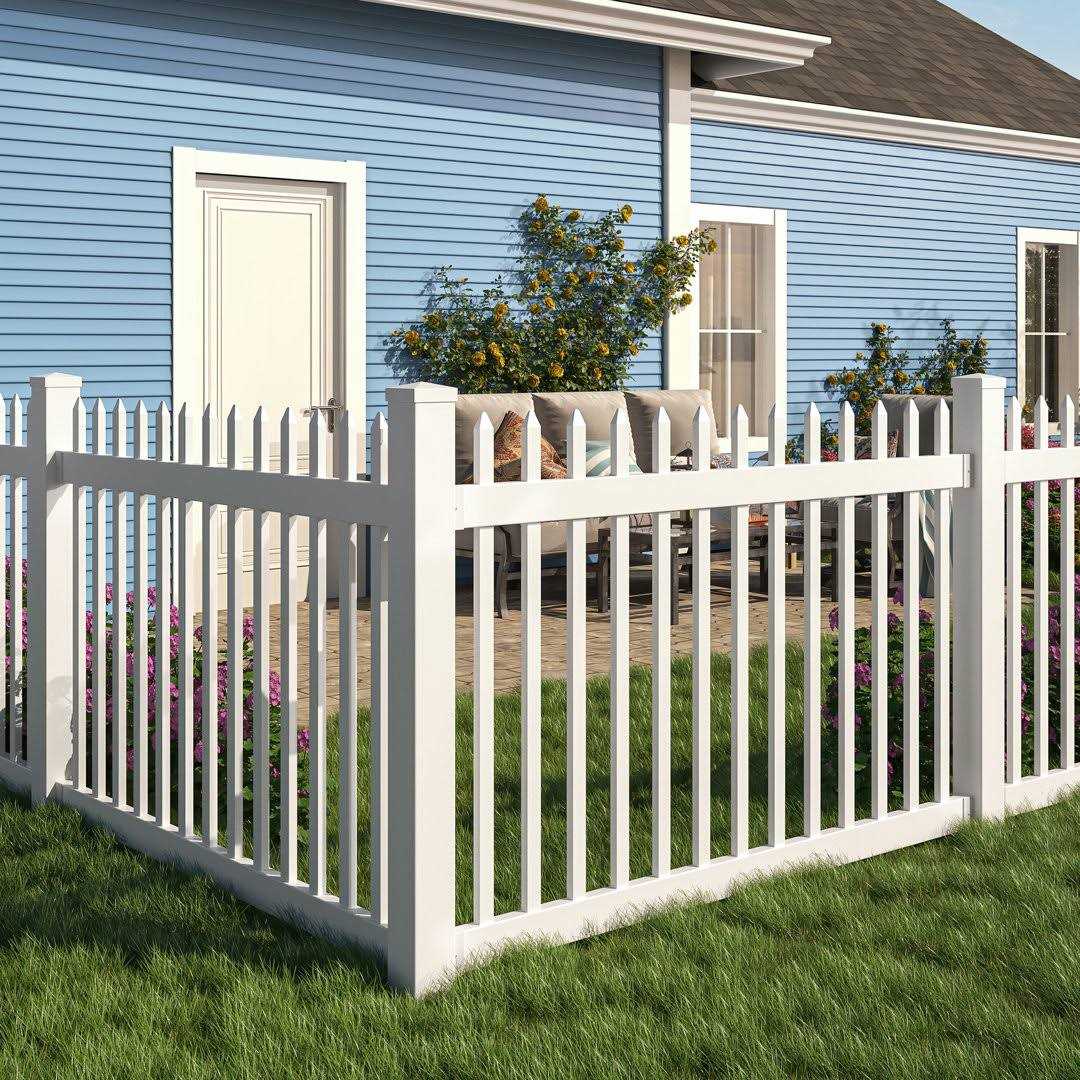 WamBam No-Dig Nantucket Picket Vinyl Fence D277441