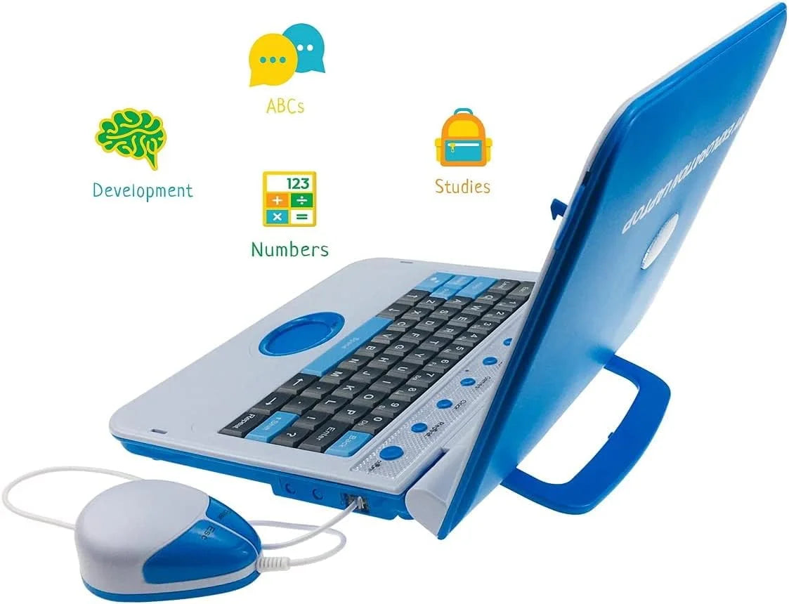 Tech Kidz My Exploration Toy Computer Educational Interactive Laptop for Kids, 80 Games, Blue, Ages 5+ Z750
