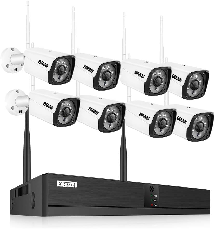 2K 3MP Home Security Camera System with 12 Inch Monitor & NVR, 1TB HDD P502861