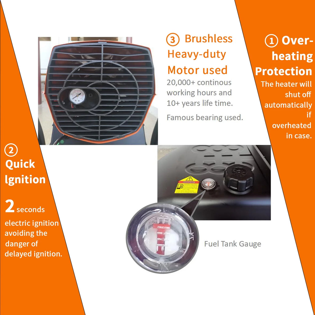 KEHOMY 220 Portable Kerosene/Diesel Heater with Thermostat Control J806