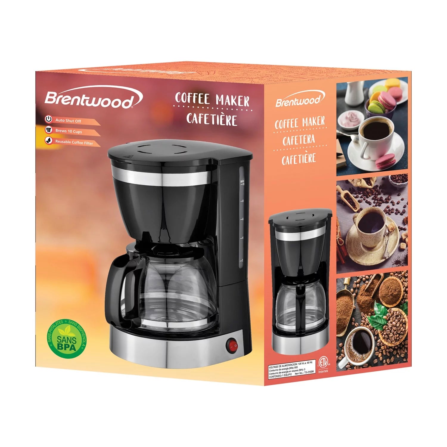 Brentwood Appliances Ts-215bk 12-Cup Coffee Maker Black F868778