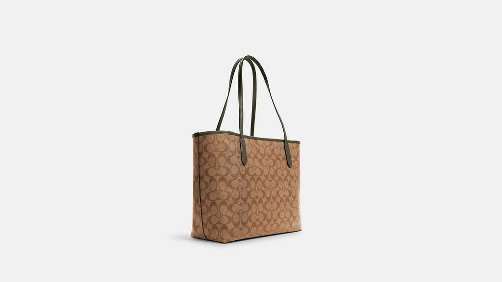 Coach 5696 City Tote Signature Canvas Khaki B20763