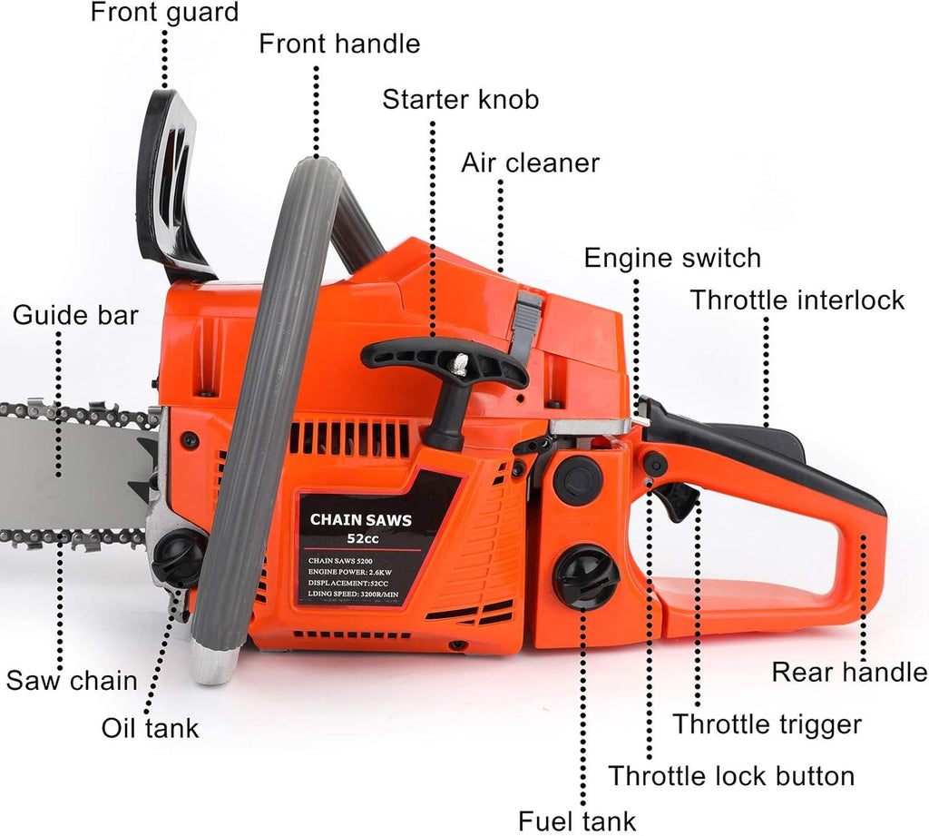 Topteng Gasoline Chainsaw 22 Inch 52cc N592511