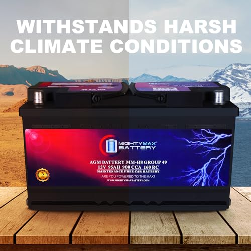 Mighty Max Battery MM-H5 Start and Stop Car Battery, Group Size 47, 12V 60 AH, AGM E711958