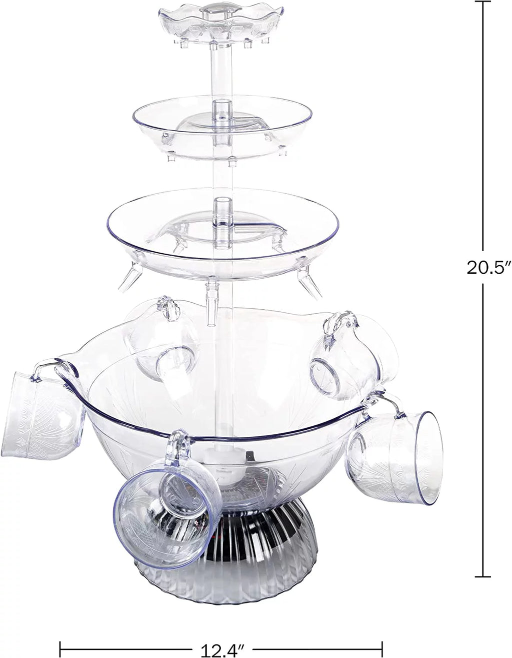 Great Northern Party 3-Tier Clear Drink Dispenser with Lighted Base Q772