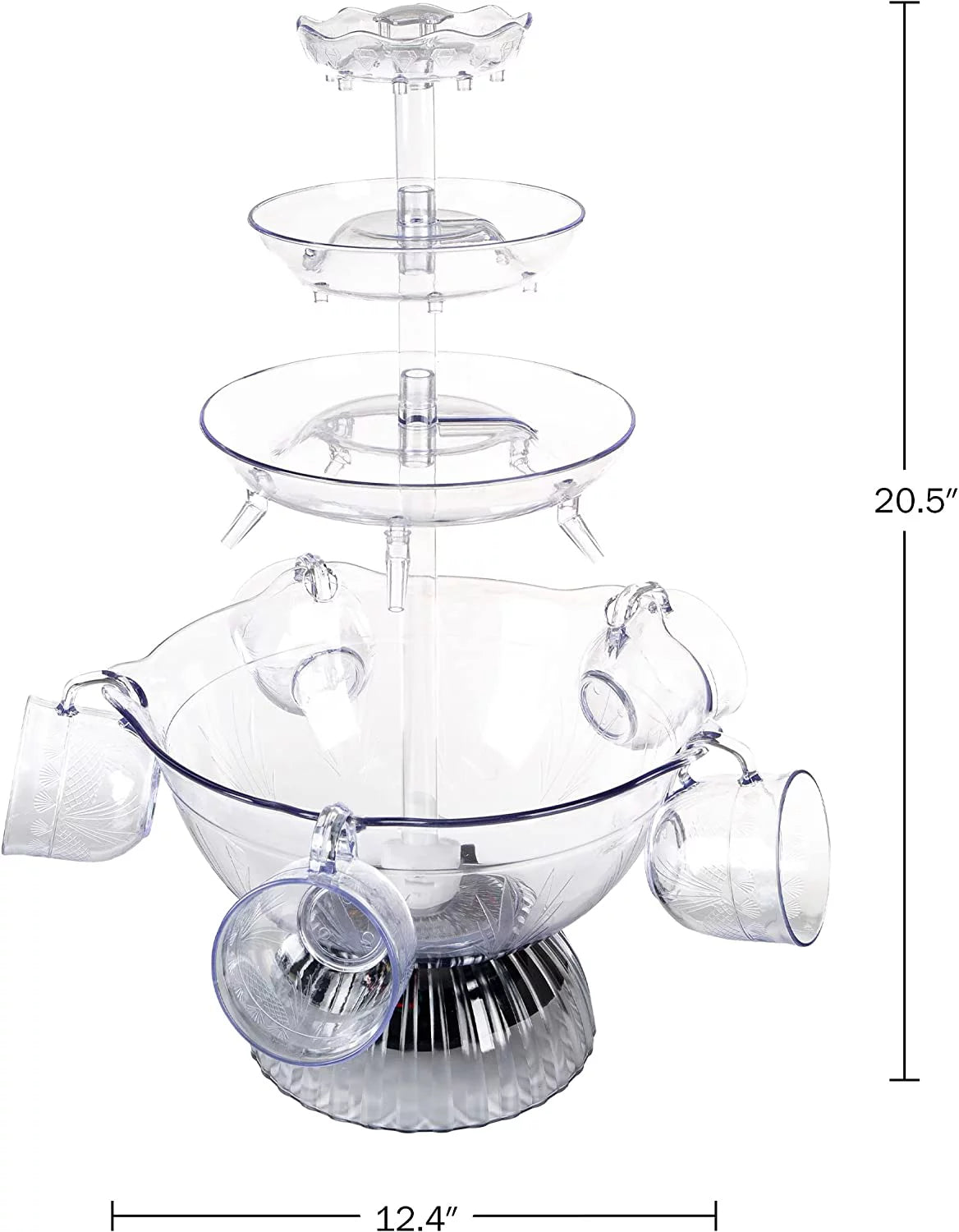 Great Northern Party 3-Tier Clear Drink Dispenser with Lighted Base Q772