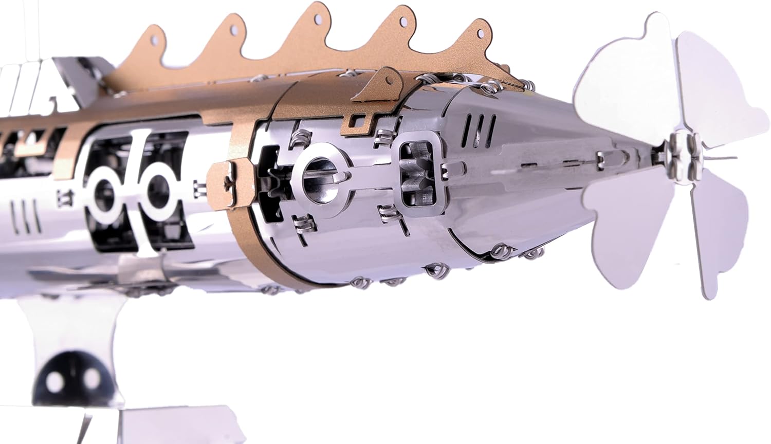 METAL-TIME Elusive Nautilus Submarine 3D Metal Mechanical Model Building Kit, Stainless Steel Puzzle, 91 Pieces, Pack of 2 U4750