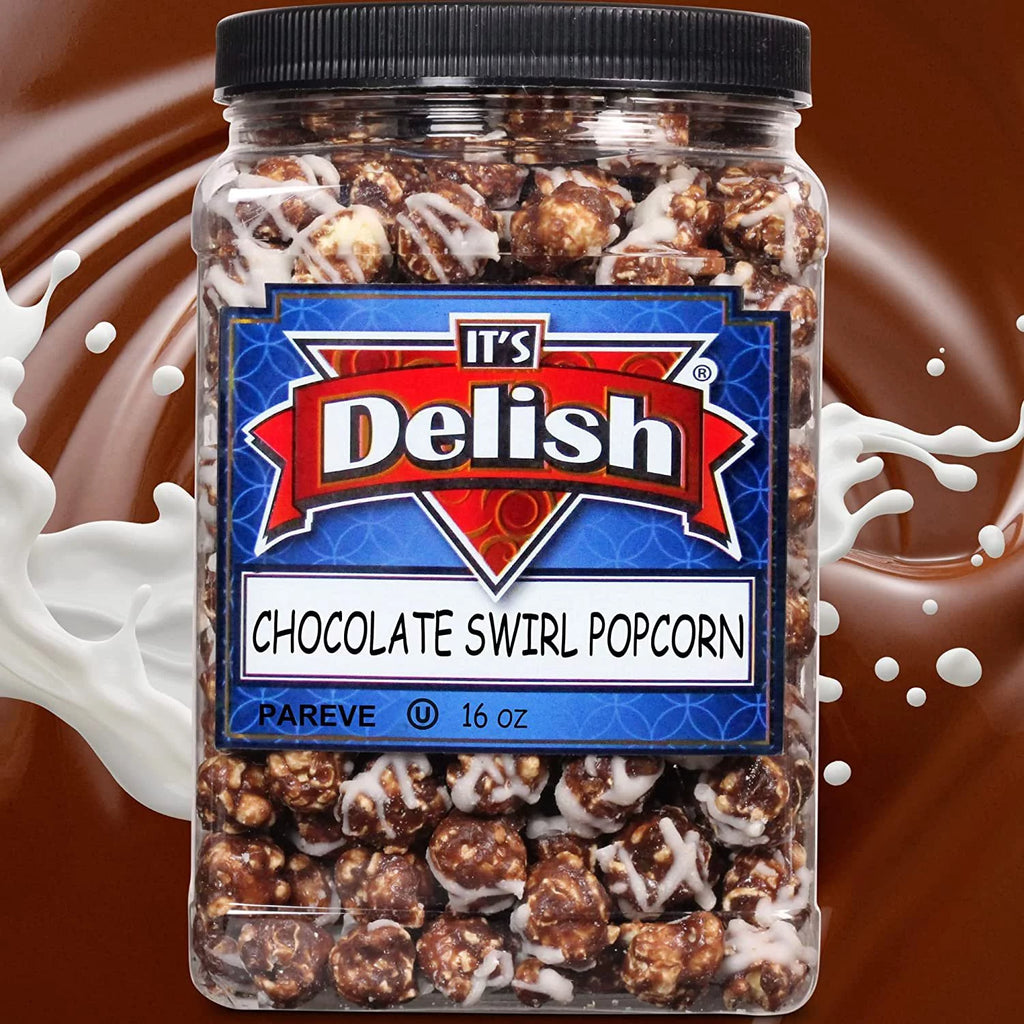 Chocolate Swirl Popcorn by Its Delish, 16 Oz, Gluten Free H6425
