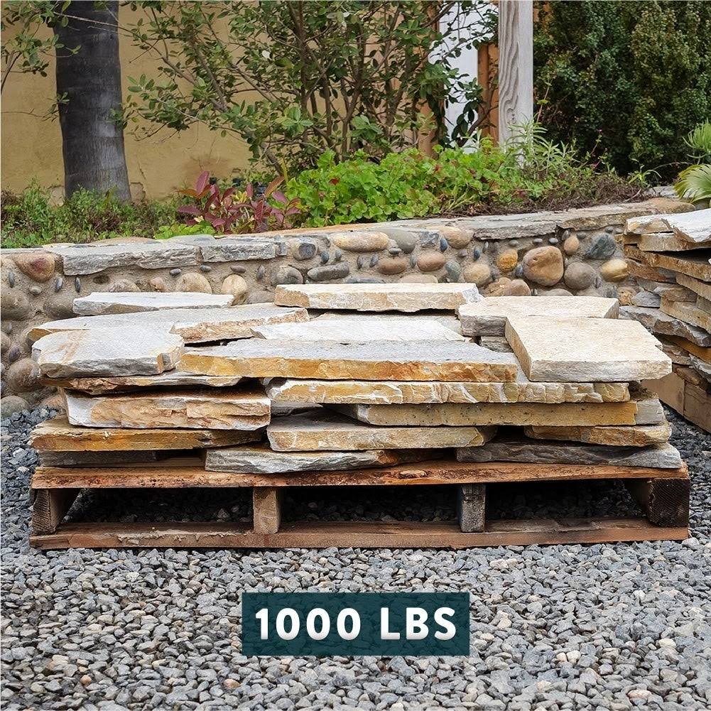 Natural Flagstone Stepping Stone Slabs - Salmon Red - 1000 lbs Q72473