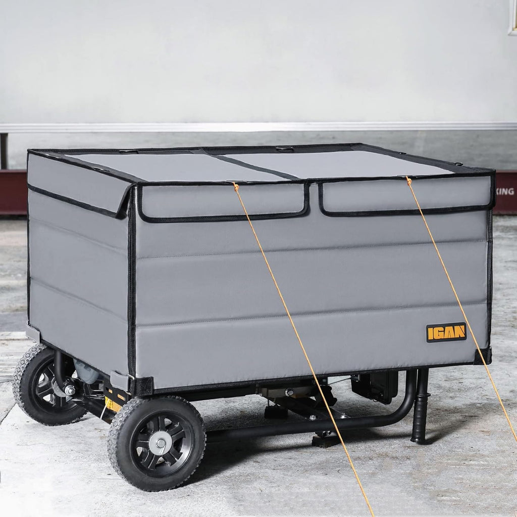 IGAN Generator Tent Running Cover Pro, Heavy Duty Tarpaulin Enclosure with Windproof Kit, Gray-2 E6543