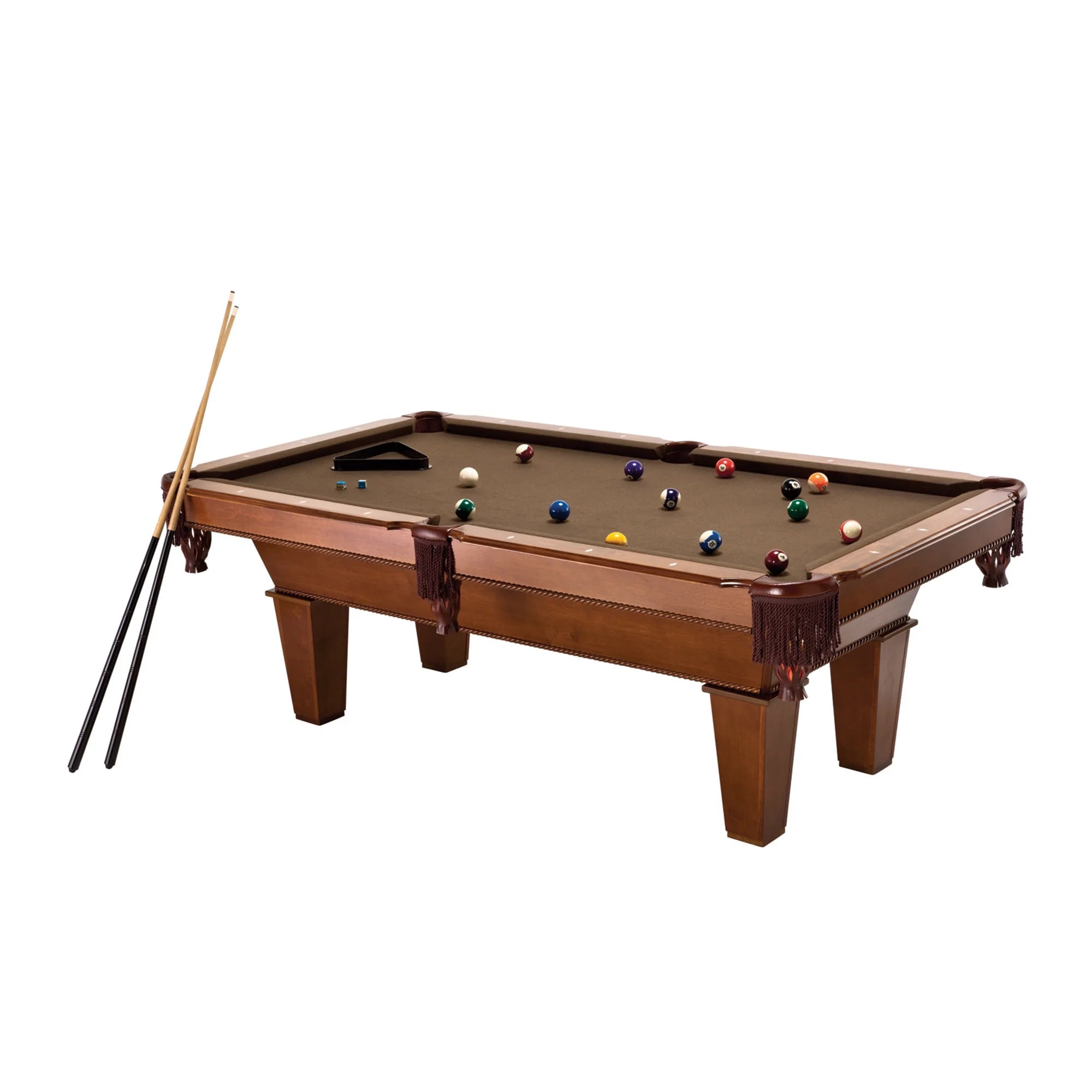 Fat Cat Frisco 7.5' Billiard Pool Table with Two Pool Cues O648751