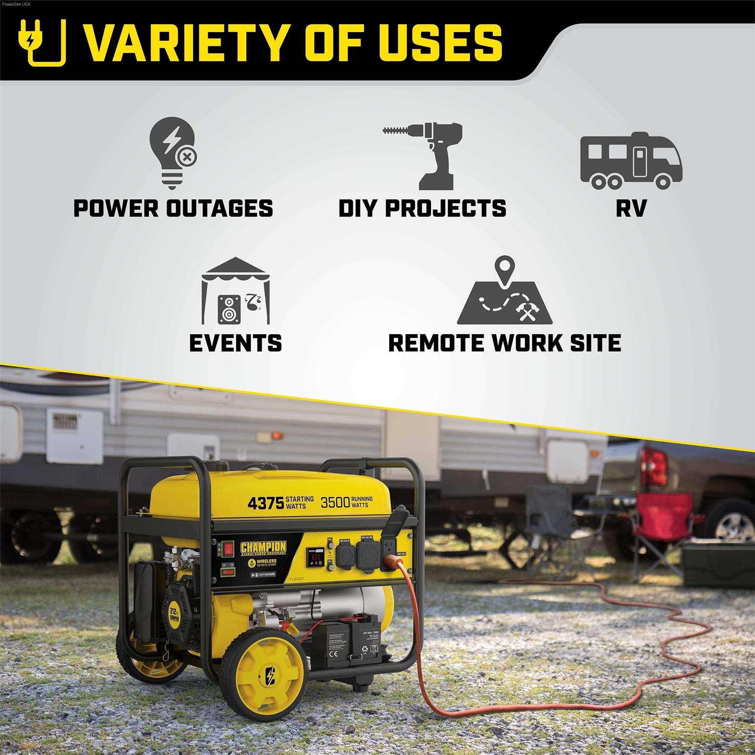 Champion Power Equipment 3500 Watt Portable Generator with Remote Start H8901