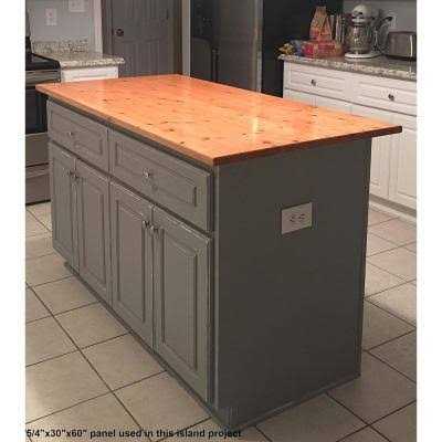 Allwood Pine Project Panel Table Island Top 1 in. V3321
