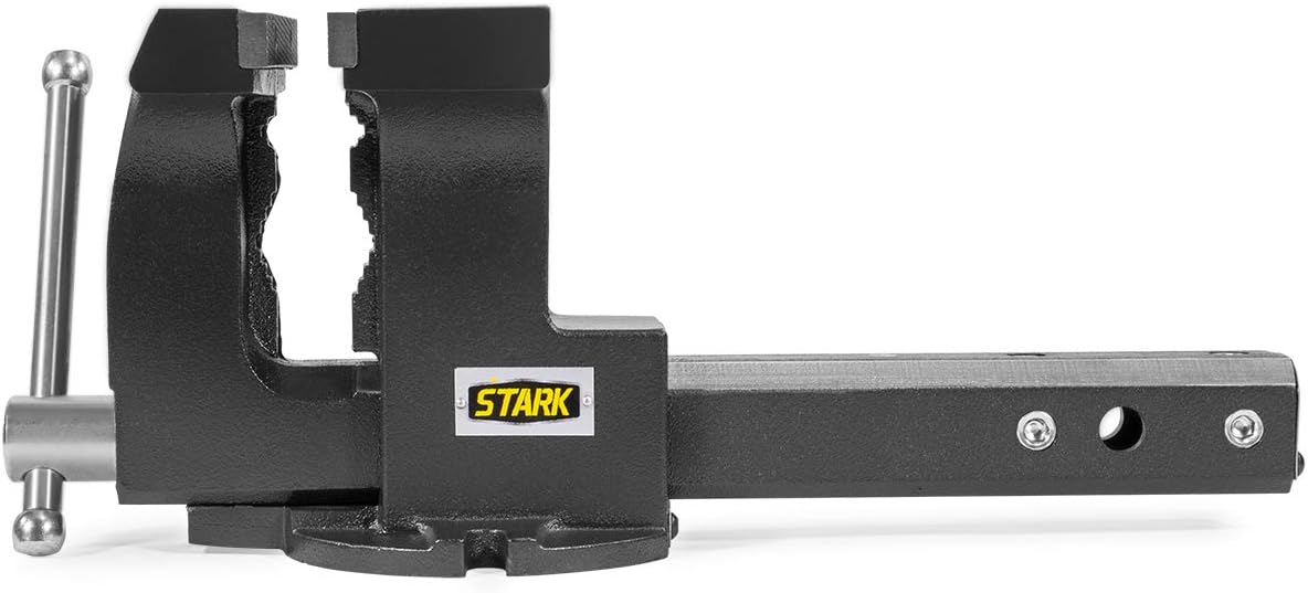 Stark 2-in-1 Tow Hitch Truck Vise 6" with Bench Mount, Grey B547