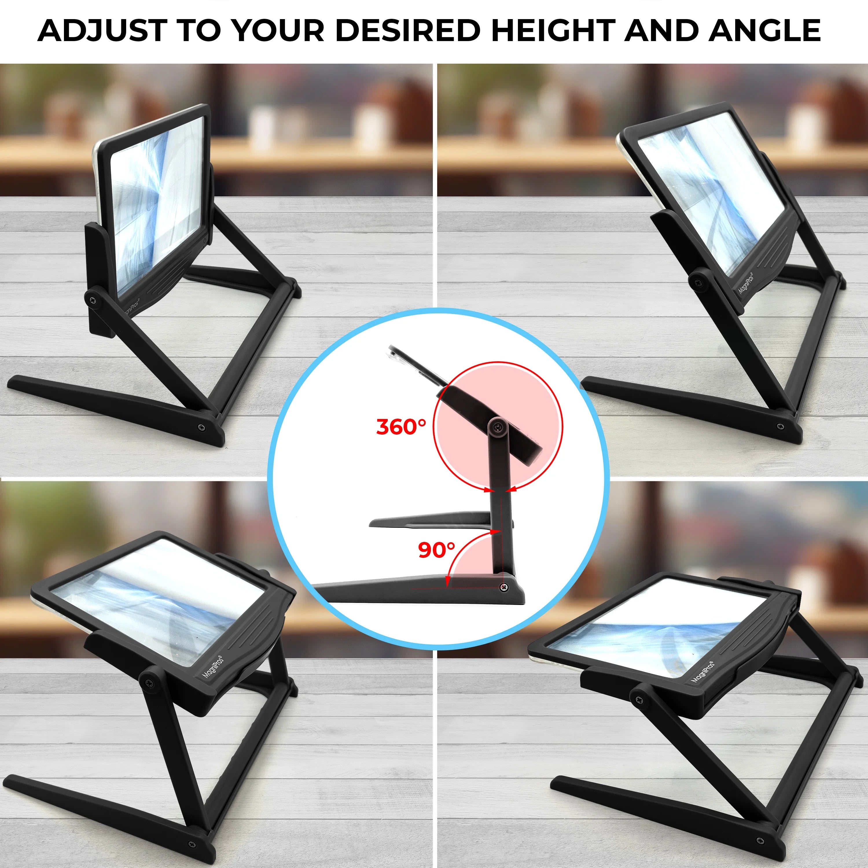 MAGNIPROS 5X Large LED Magnifying Glass with Hands-Free Stand Y290