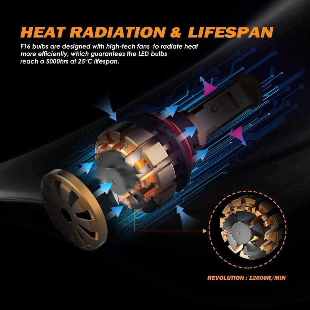 Auxbeam 9004 HB1 LED Light Bulbs, F-16 Series, Pack of 2 Q99560