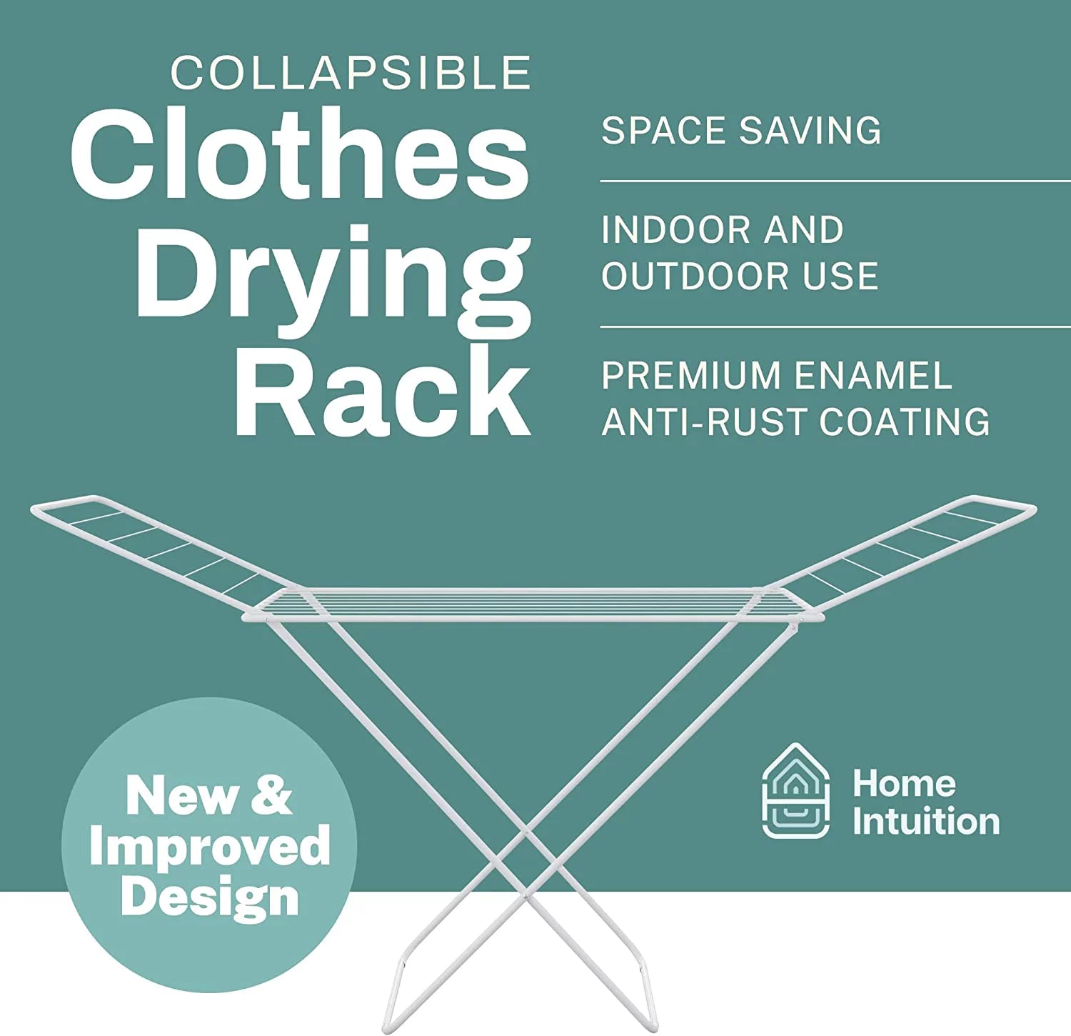 Home Intuition Foldable Clothes Drying Rack White H6265