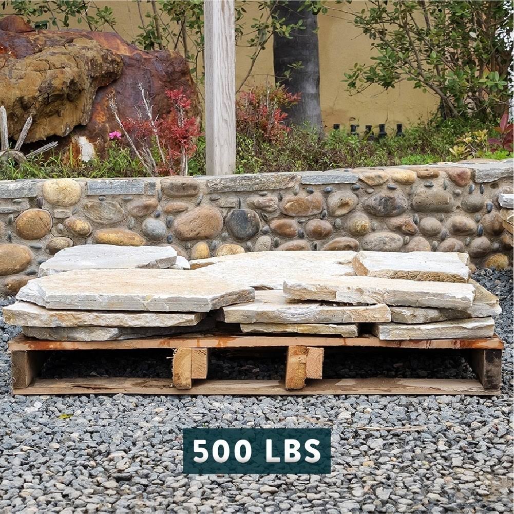 Natural Flagstone Stepping Stone Slabs - Salmon Red - 1000 lbs Q72473