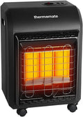 Propane Heater, thermomate 18,000 BTU Portable LP Gas Heater with 3 Power Settings, Mobile Radiant Cabinet LP Heater with Gas Regulator and Hose, Heating Area Up to 450 Sq. Ft