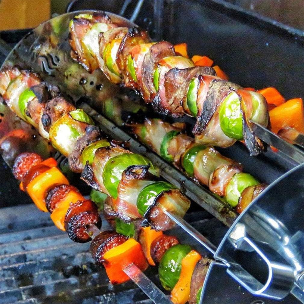onlyfire Stainless Steel Rotating Skewer for Rotisserie Grill, 2 Pack O845255