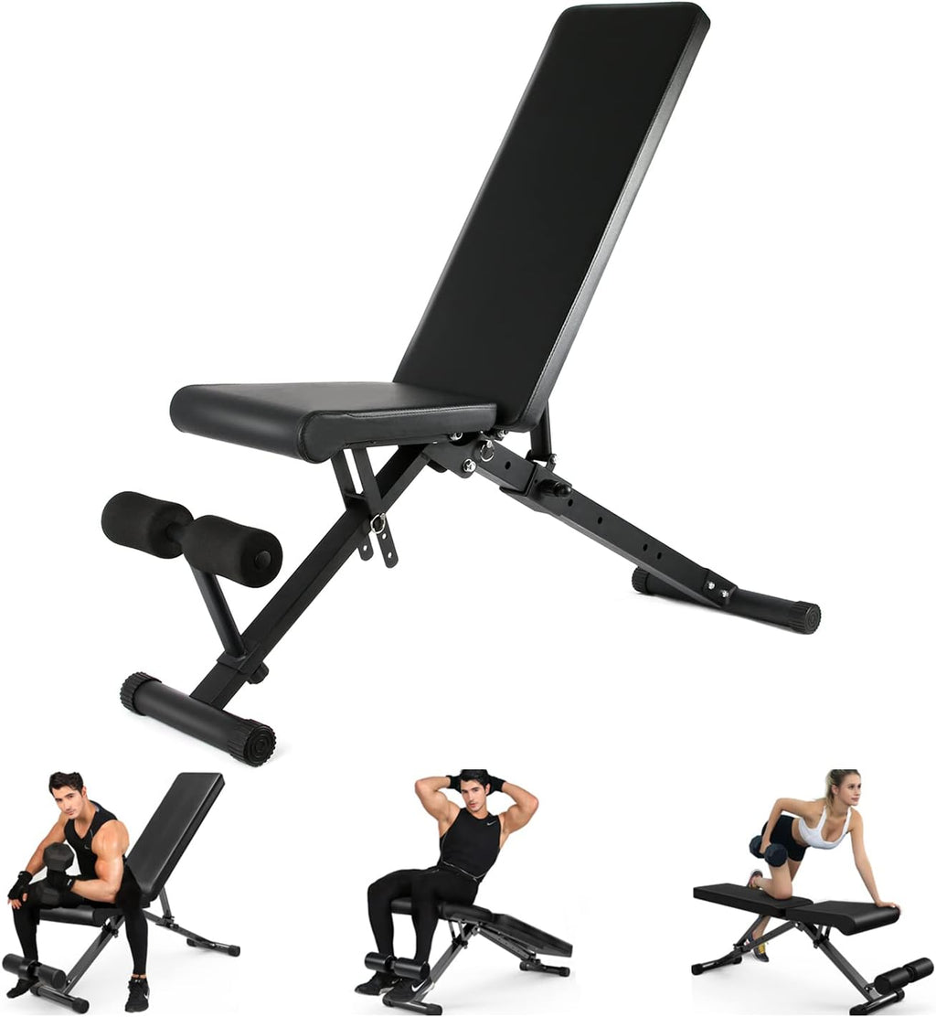 Adjustable Weight Bench,5Billion Fitness Foldable Workout Bench for Home Gym,Adjustable Incline Bench for Sit Up Full Body Workout Strength Training