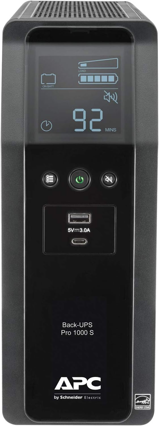 APC UPS 1000VA Sine Wave Battery Backup and Surge Protector BR1000MS K241349