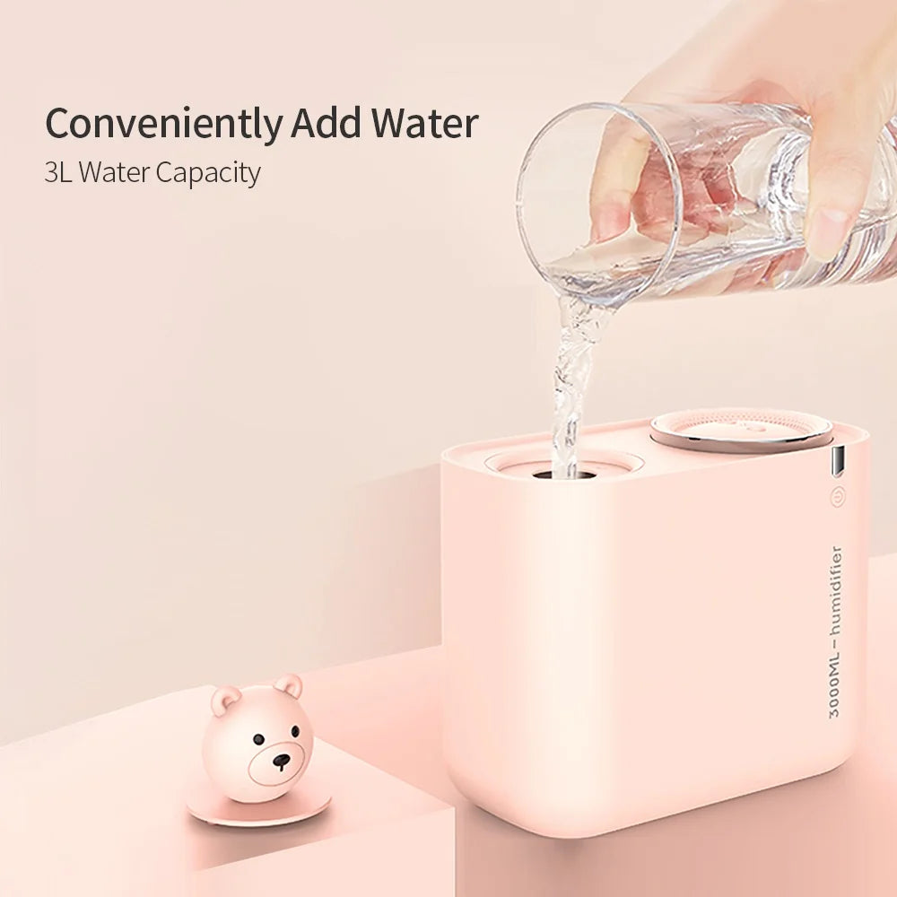 Cool Mist Humidifier 3L Ultrasonic for Bedroom & Nursery, Auto Shut-Off, White T325
