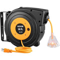 VEVOR Retractable Extension Cord Reel 50 ft Heavy Duty 14AWG/3C SJTOW Power Cord with Lighted Triple Tap Outlet - Shop Hardware Tools Online Store