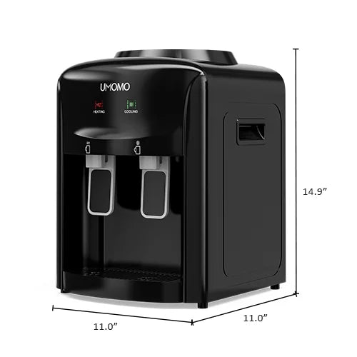 UMOMO Top Loading Water Cooler Dispenser for Home and Office, Hot & Cold, 3 or 5 Gallon, Black F9017