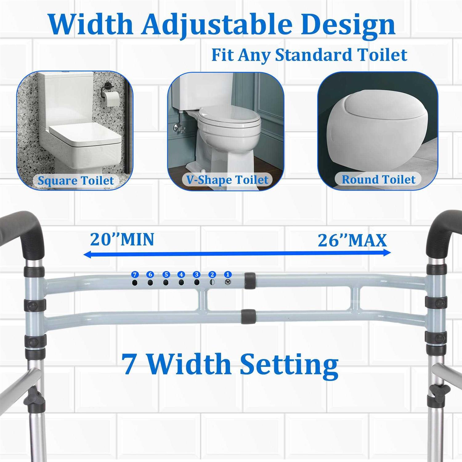 Coelineao FSA/HSA Eligible Toilet Safety Rail Adjustable Detachable Medical Toilet Safety Frame for Elderly, Heavy Duty Toilet Handles for Elderly and - Shop Hardware Tools Online Store Y12305
