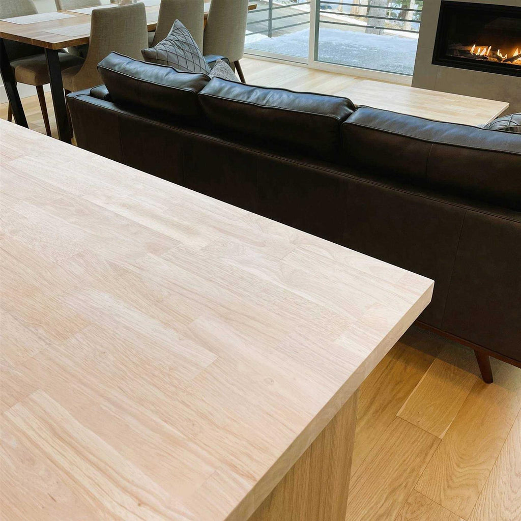 allen + roth 96-in Natural Straight Butcher Block Hevea Countertop Q145796