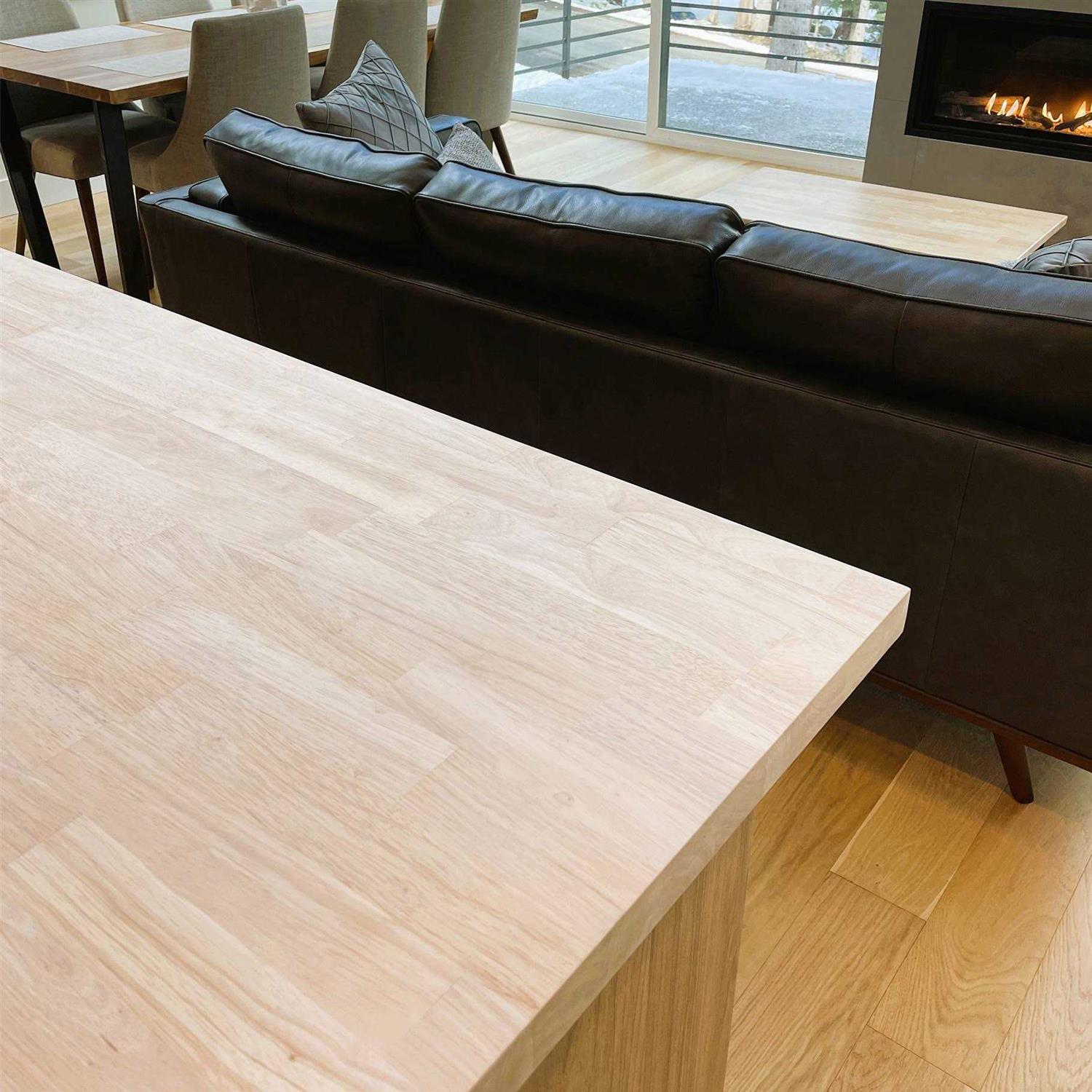 allen + roth 96-in Natural Straight Butcher Block Hevea Countertop Q145796
