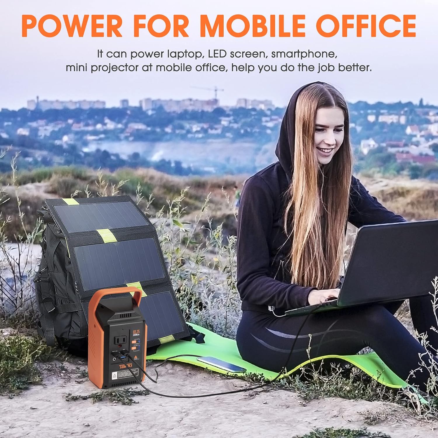 83Wh Portable Power Station Solar Generator with 110V AC Outlet N703771