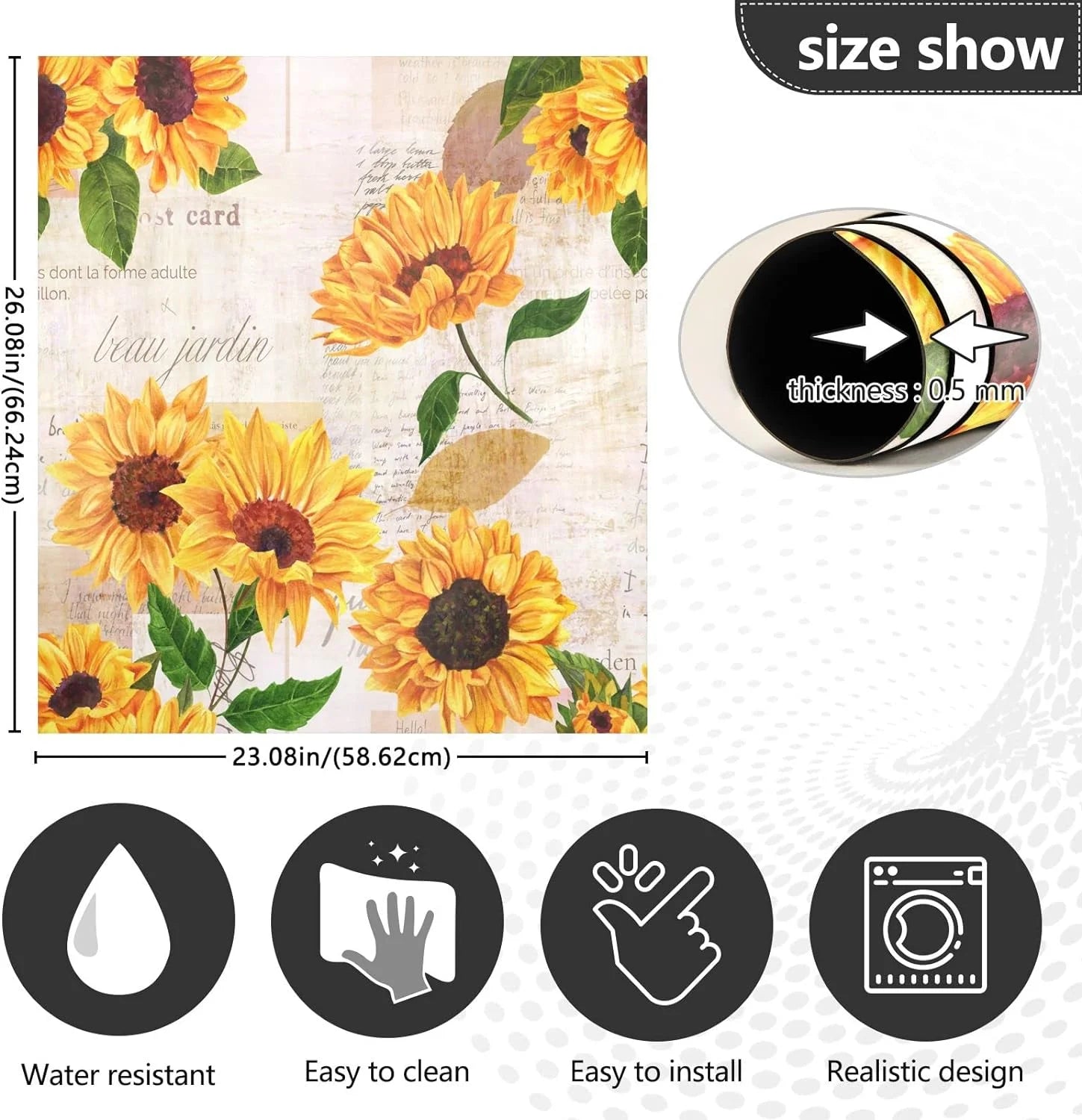 Coolnut Sunflower Dishwasher Magnet Cover 23"Wx26"H Farmhouse Kitchen Decal E2067