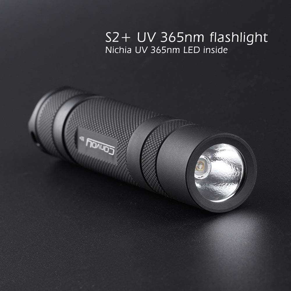 Convoy S2+ Black UV 365nm Flashlight with Nichia LED G69047