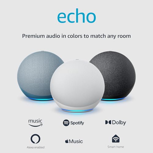 Amazon Echo Alexa speaker with premium sound, Charcoal M86777