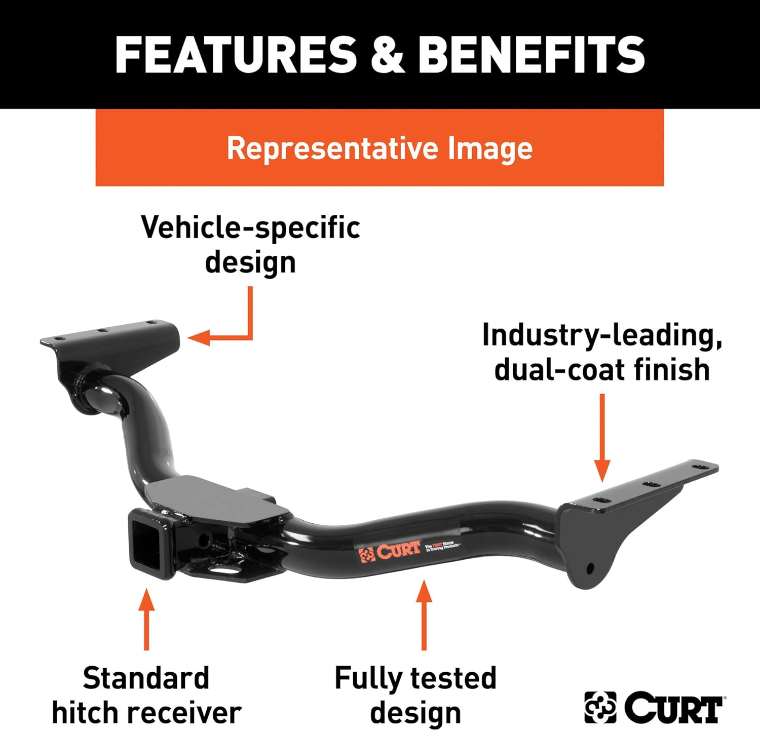 CURT 13382 Class 3 Trailer Hitch, 2-Inch Receiver for Subaru Crosstrek B5123