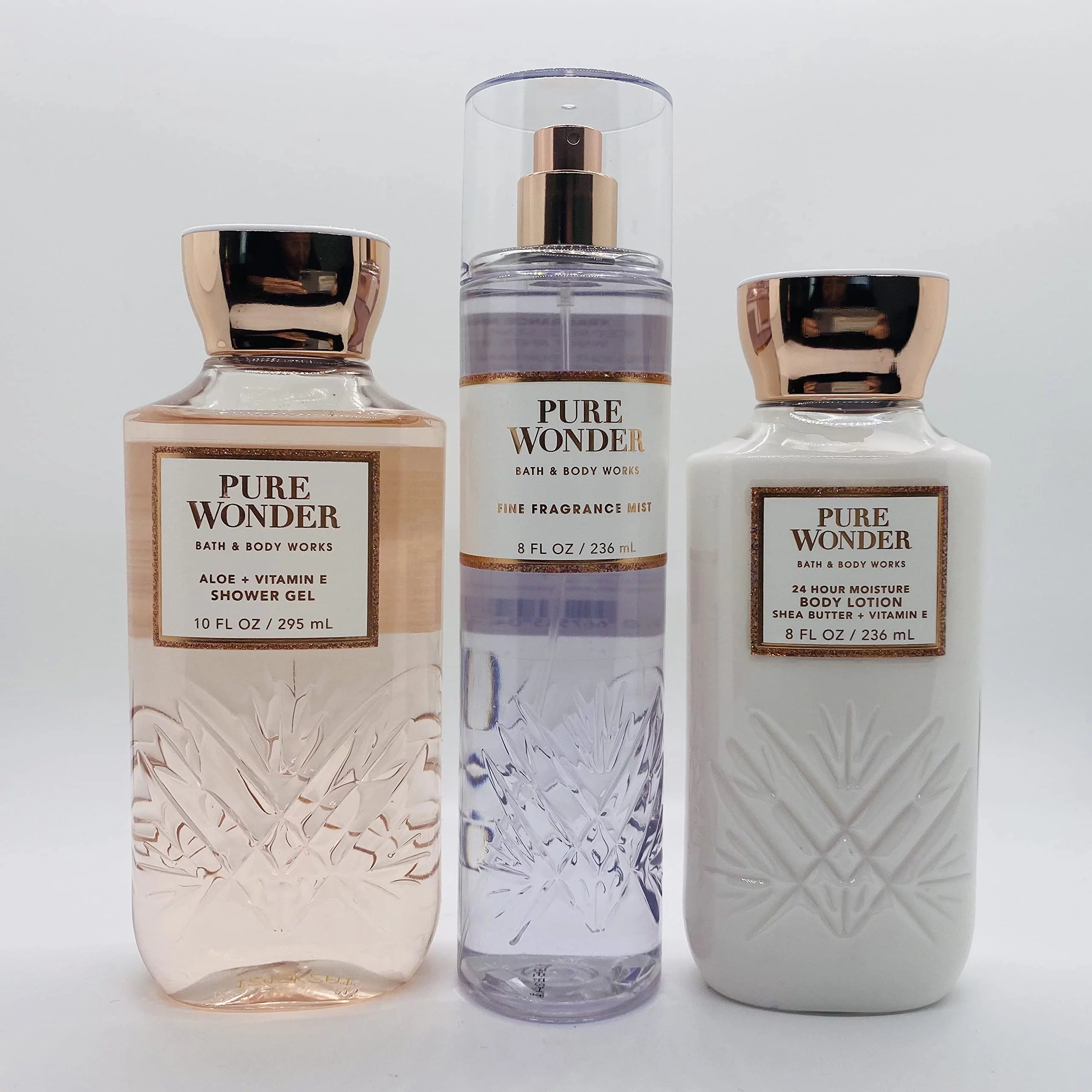 Bath & Body Works Pure Wonder 3 pc Bundle Trio Shower Gel, Mist & Body Lotion Z81115