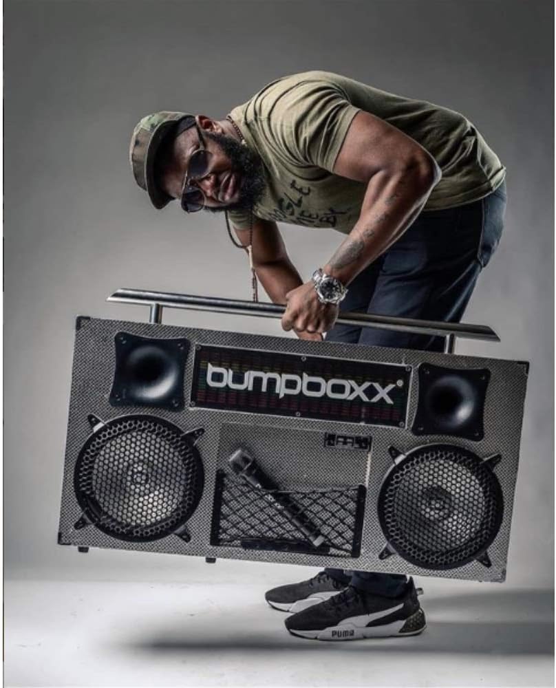 Bumpboxx Bluetooth Boombox Freestyle V3s Blue | Retro Boombox with Bluetooth Speaker | Rechargeable Bluetooth Speaker