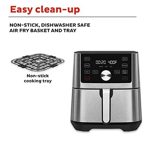 Vortex Plus 6QT XL Air Fryer, 6-in-1, Dishwasher-Safe, Black U1056