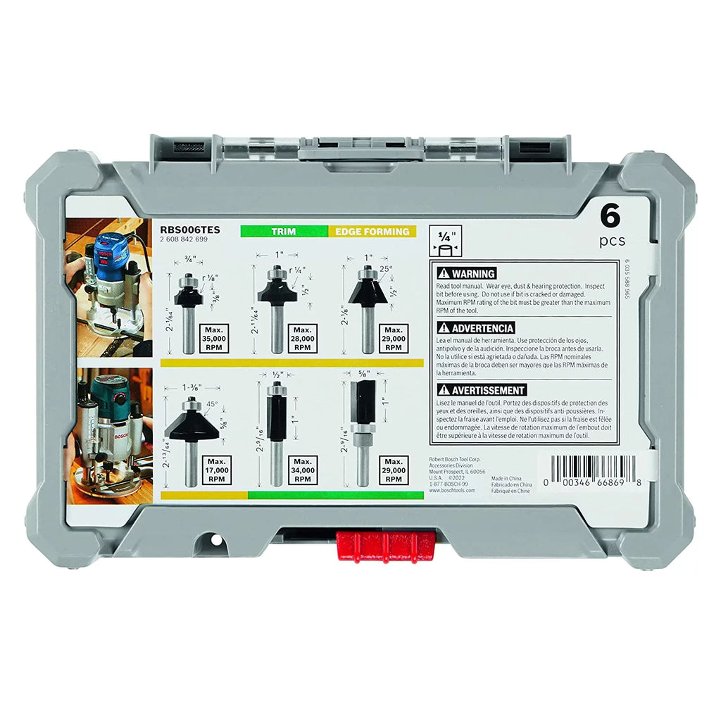Bosch Genuine 6 pc. Carbide-Tipped Router Bit Set V571