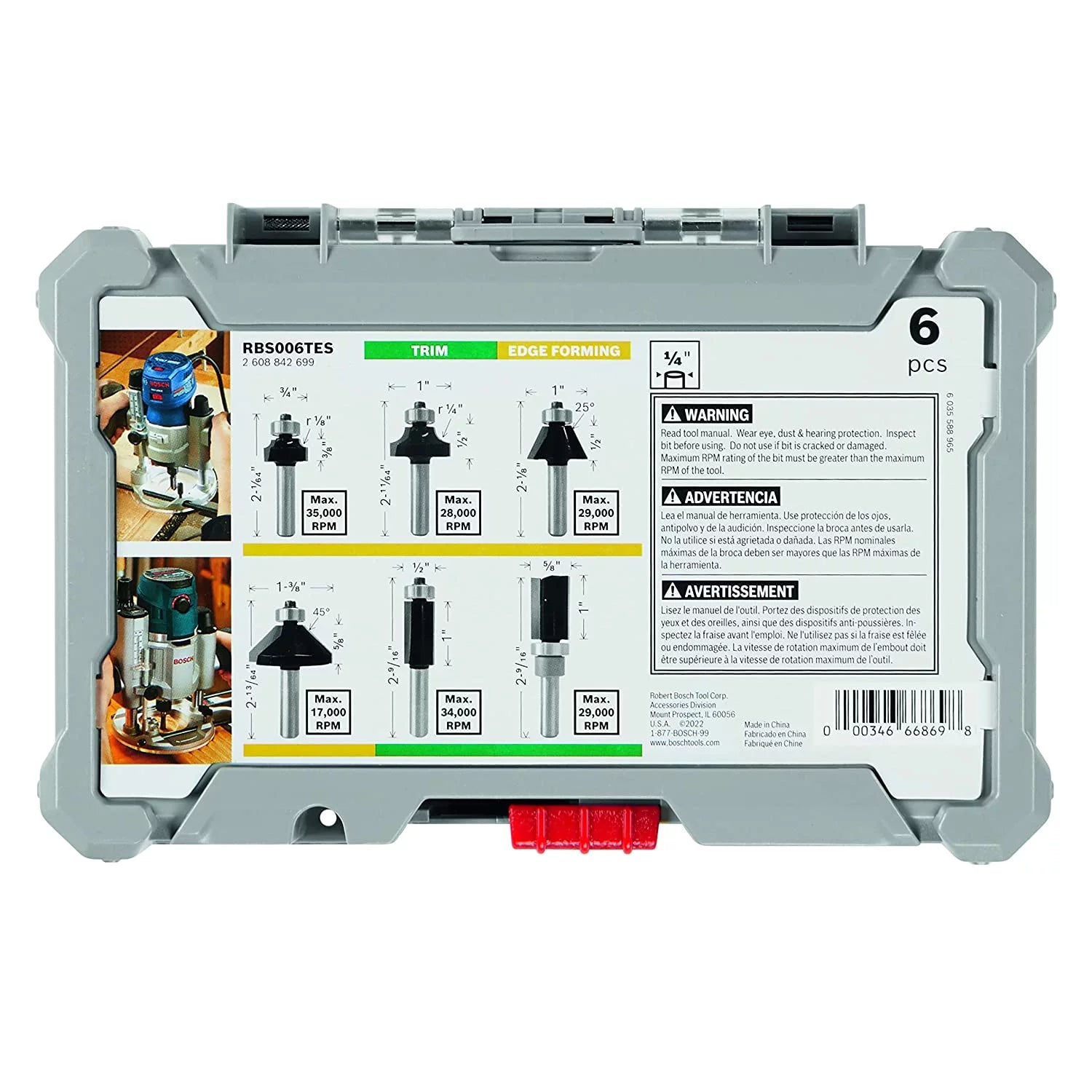 Bosch Genuine 6 pc. Carbide-Tipped Router Bit Set V571