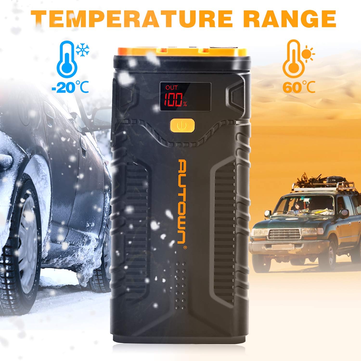 AUTOWN 1000A Peak 21000mAh Jump Starter with Quick Charge 3.0 C907772