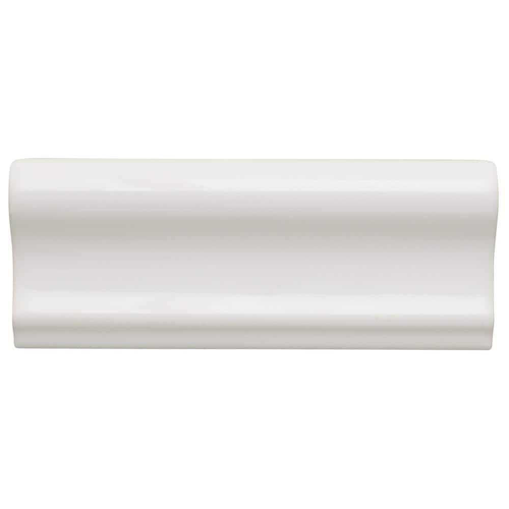 Daltile Restore Bright White 2 in. x 6 in. Glazed Ceramic Chair Rail Trim Tile - Shop Hardware Tools Online Store