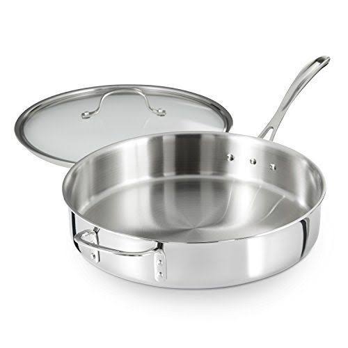 Calphalon Tri-Ply Stainless Steel 5-Quart Saute Pan with Cover A62845