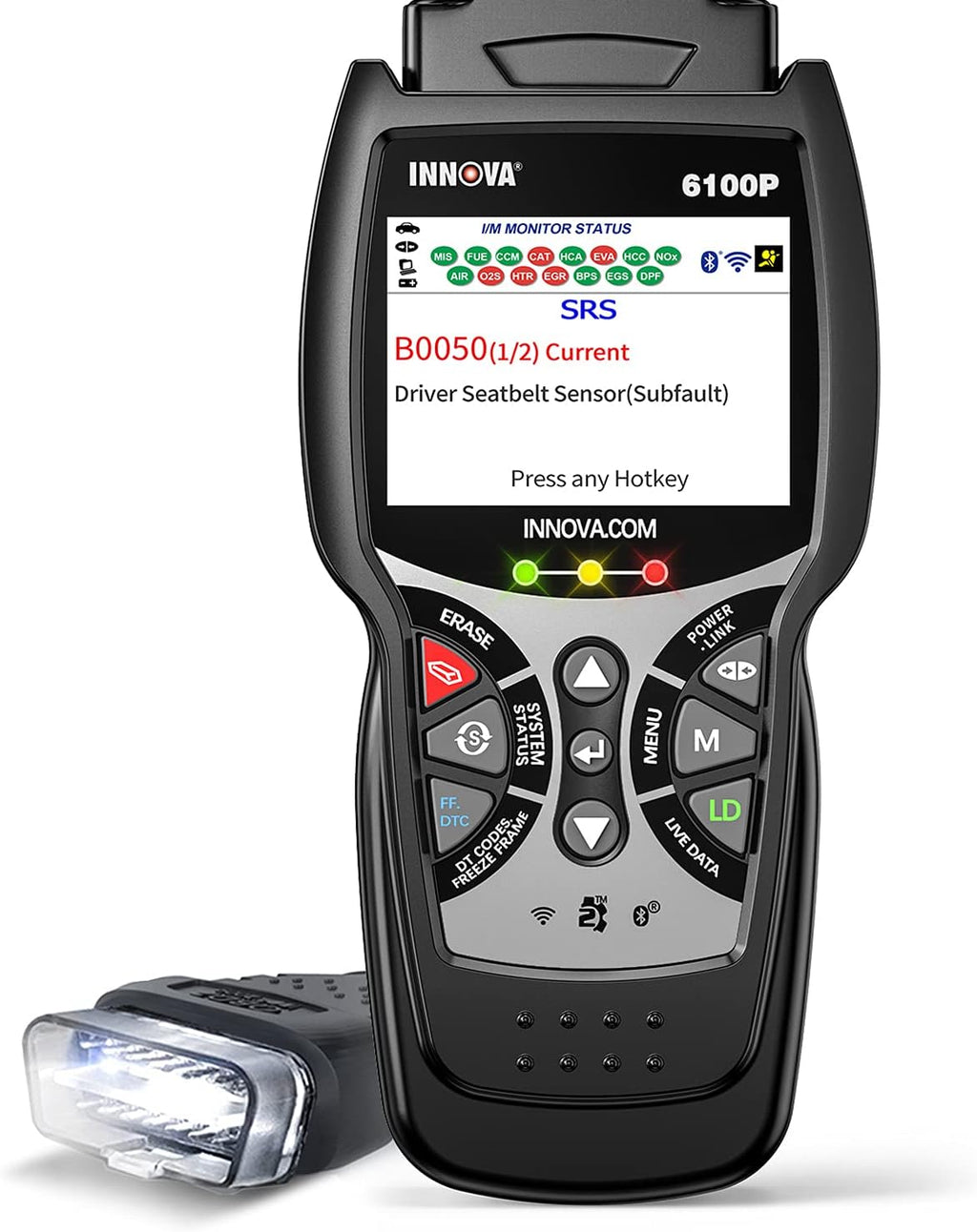 INNOVA 6100P OBD2 Scanner ABS SRS Transmission, Car Code Reader Diagnostic Scan Tool with Oil Reset /Battery & Alternator Test /Full OBD II /Live Data /Repair Solutions 2 APP